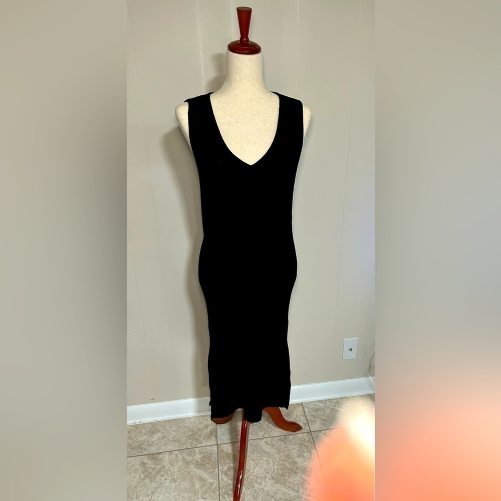 Magaschoni Black Knit Midi Dress
